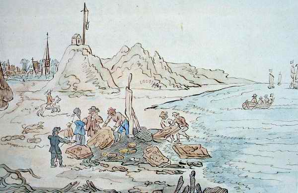 Nehalennia tempel op het strand bij Domburg, 5 januari 1647